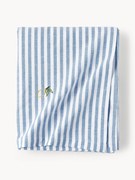 Gestreept tafelkleed Melony met geborduurde motieven