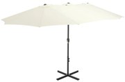 vidaXL Parasol met aluminium paal 460x270 cm zandkleurig