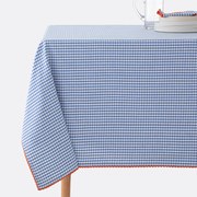 Tafelkleed met vichy motief, geverfd geweven katoen/linnen Trattoria