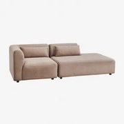 Modulaire Hoekbank Van 2 Delen Met Rechter Chaise Longue Fogler Corduroy Kameelbruin - Sklum