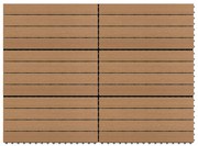 vidaXL Terrastegels 6 st 60x30 cm 1,08 m² HKC bruin