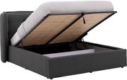 Goossens Gestoffeerd Bedframe Canon, 140 x 200 cm met storage, met 2x lattenbodem