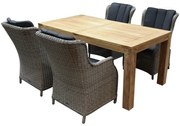 Darwin Krista dining tuinset 180x95xH77,5 cm grijs