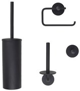 Nemo Spring Nero toiletaccessoireset toiletborstelset toiletrolhouder reserverolhouder enkele haak mat zwart AQ4P301Z