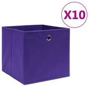 vidaXL Opbergboxen 10 st 28x28x28 cm nonwoven stof paars