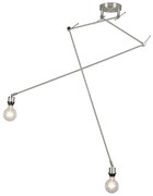 Eettafel / Eetkamer Moderne hanglamp staal 2-lichts - Blitz Modern Binnenverlichting Lamp