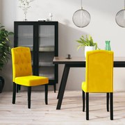 vidaXL Eetkamerstoelen 2 st fluweel geel