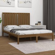 vidaXL Bedframe massief hout honingbruin 120x190 cm 4FT Small Double