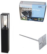 Staande buitenlamp zwart 80 cm met grondpin en kabelmof - Charlois Industriele / Industrie / Industrial, Design E27 IP44 Buitenverlichting
