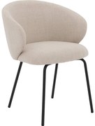 Goossens Stoel Noomi beige stof met armleuning,