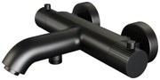 Brauer Stripe thermostatische badkraan zwart mat