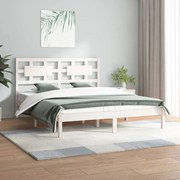 vidaXL Bedframe massief grenenhout wit 120x200 cm