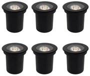 Set van 6 Moderne buiten grondspots zwart AR70 verstelbaar IP65 - Delux Modern GU10 IP65 Buitenverlichting