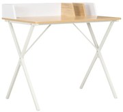 vidaXL Bureau 80x50x84 cm wit en natuurlijk