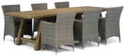 Tuinset 6 personen 260 cm Wicker Grijs Garden Collections Dublin/Lazio