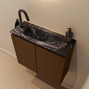 Mondiaz Ture DLux toiletmeubel 60cm rust met wastafel lava links met kraangat