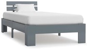 vidaXL Bedframe massief grenenhout grijs 90x200 cm