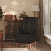 vidaXL Fauteuil met massief rubberwood poten fluweel zwart