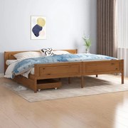 vidaXL Bedframe met 2 lades massief grenenhout honingbruin 200x200 cm