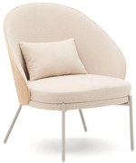 Kave Home Eamy Fauteuil Met Houten Rugleuning Naturel/beige