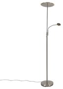 Moderne vloerlamp staal incl. LED dimbaar met leesarm - Strela Modern Binnenverlichting Lamp