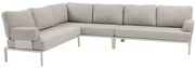 Hong Kong hoek loungeset 3 delig aluminium latte zand