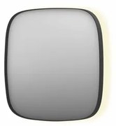 INK SP30 spiegel - 100x4x100cm contour in stalen kader incl indir LED - verwarming - color changing - dimbaar en schakelaar - mat zwart 8409730