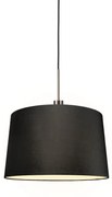 Stoffen Eettafel / Eetkamer Moderne hanglamp staal met kap 45 cm zwart - Combi 1 Landelijk / Rustiek, Modern E27 rond Binnenverlichting Lamp