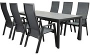 Nancy Angora dining tuinset 220x100xH74 7 delig verstelbaar