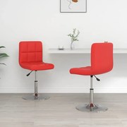 vidaXL Eetkamerstoelen 2 st kunstleer rood