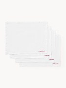 Linnen placemats Alari met borduurwerk, 4 stuks