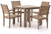 + 10% kassakorting | Diningset ROUGH  | 4 personen teakhout | Tuinset stapelbaar | 5-delig | Kees Smit Tuinmeubelen