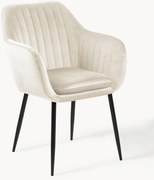 Fluwelen armstoel Emilia met metalen poten