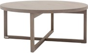 Goossens Salontafel Circulo rond, hout eiken donker bruin, urban industrieel, 90 x 38 x 90 cm