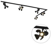 Smart railsysteem zwart 5-lichts incl. Wifi GU10 - Movie Modern GU10 Binnenverlichting Lamp