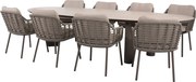 Denia Puglia dining tuinset 290x110xH75 cm 9 delig keramiek terre Taste 4SO