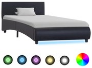 vidaXL Bedframe met LED kunstleer zwart 90x200 cm