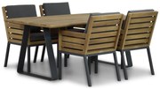 Tuinset 4 personen 180 cm Teak Old teak greywash Lifestyle Garden Furniture Dakota/Palta