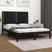 vidaXL Bedframe massief grenenhout zwart 120x200 cm