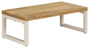 vidaXL Salontafel 100x50x35 cm massief mangohout en staal