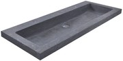 Mueller Single flat hardstenen meubelwasbak 100x46cm met 2 kraangaten