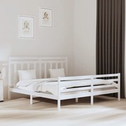 vidaXL Bedframe massief hout wit 200x200 cm