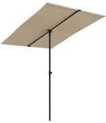 vidaXL Parasol met aluminium paal 2x1,5 m taupe