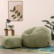 Cloudy Zitzak Corduroy + Poef - Olijf