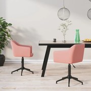 vidaXL Eetkamerstoelen draaibaar 2 st fluweel roze