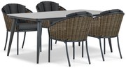 Tuinset 4 personen 180 cm Aluminium/wicker Grijs Santika Furniture Santika Tika