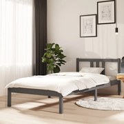 vidaXL Bedframe massief hout grijs 90x200 cm