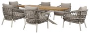 Arezzo Lido low dining tuinset 240x110xH69 cm 7 delig sand