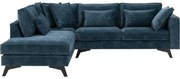 Goossens Bank Chambre blauw, stof, 2-zits, elegant chic met ligelement links