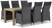 Tuinset 6 personen 220 cm Wicker Zwart Garden Collections Madera/Bristol